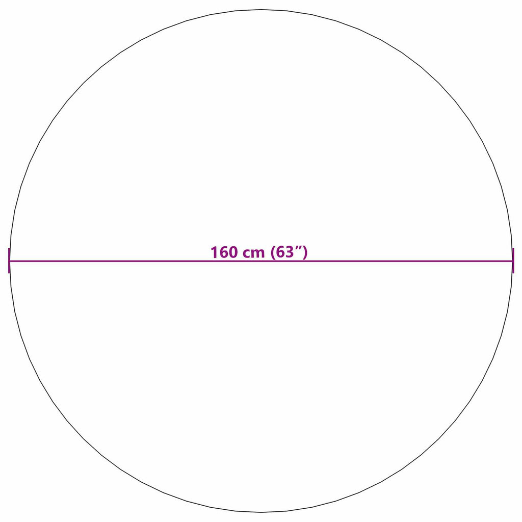 Tapis rond en polyester — Dessous antidérapant et intérieur et extérieur — détail de la matière : polyester