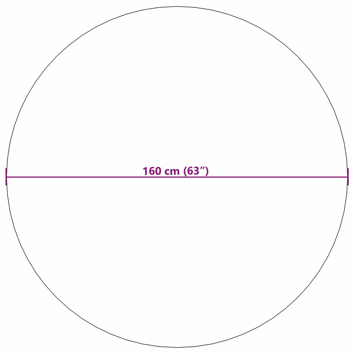 Tapis rond en polyester — Dessous antidérapant et intérieur et extérieur — détail de la matière : polyester