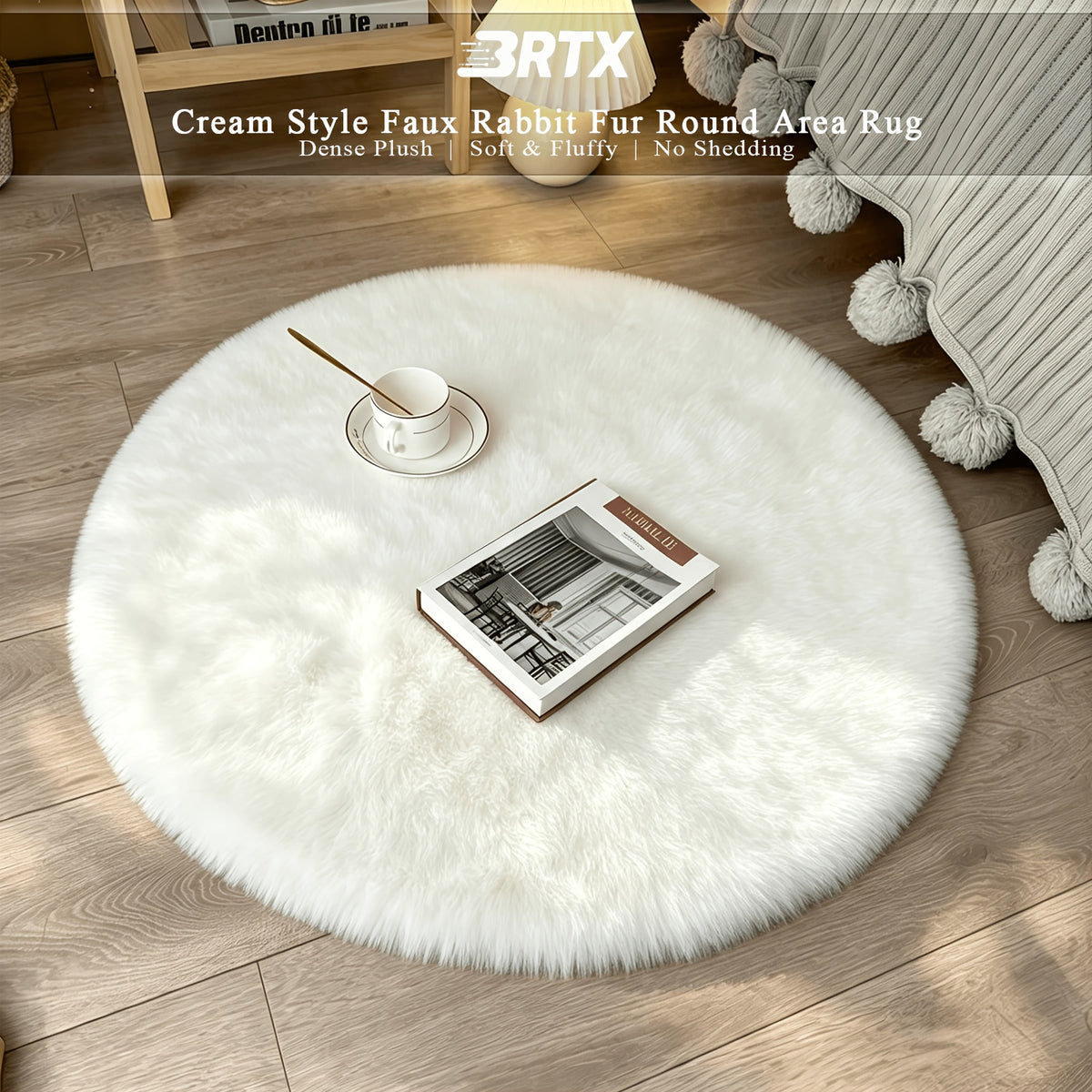 Tapis rond — Pour la pièce à vivre, détail de la finition