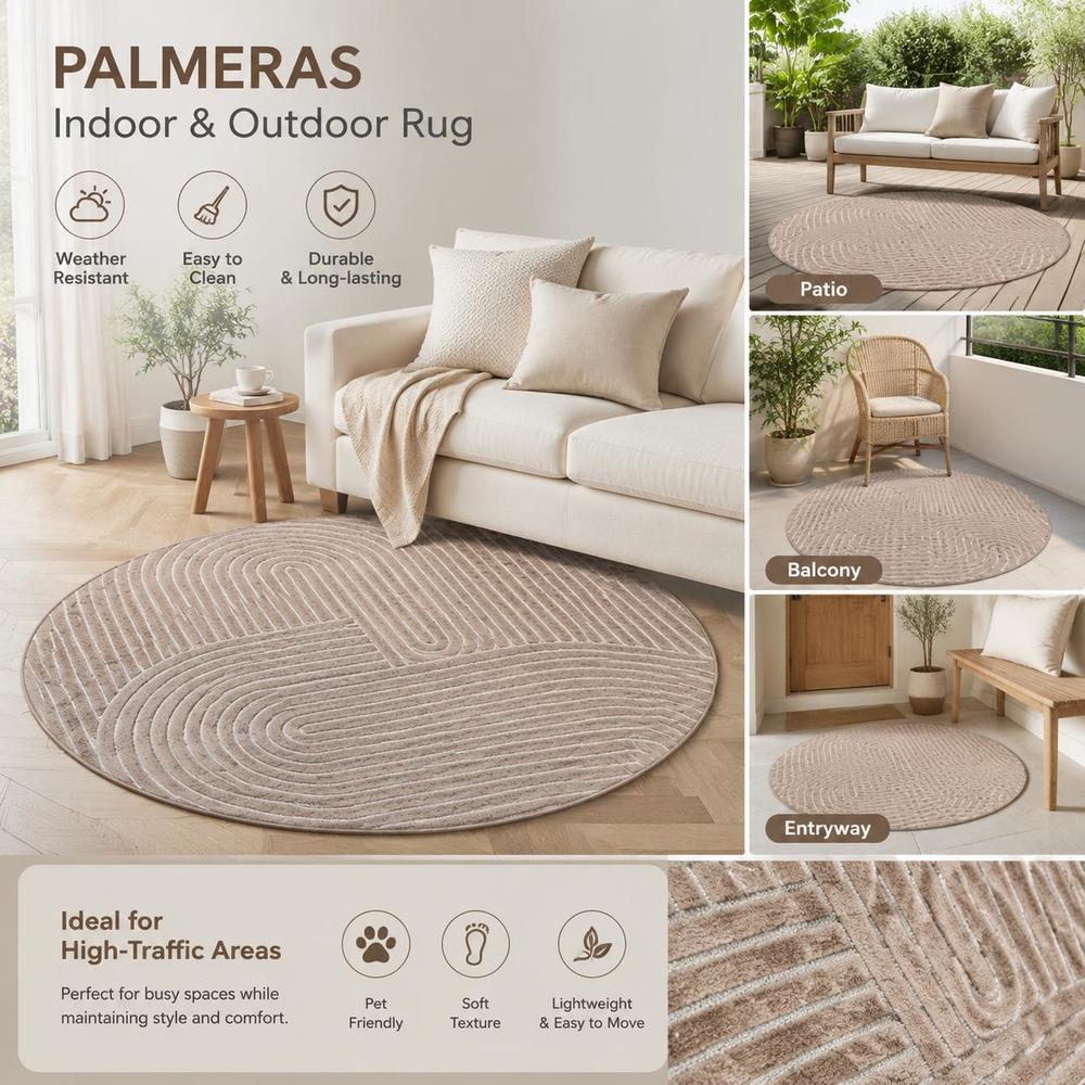 Tapis rond en polyester — Dessous antidérapant et intérieur et extérieur Image