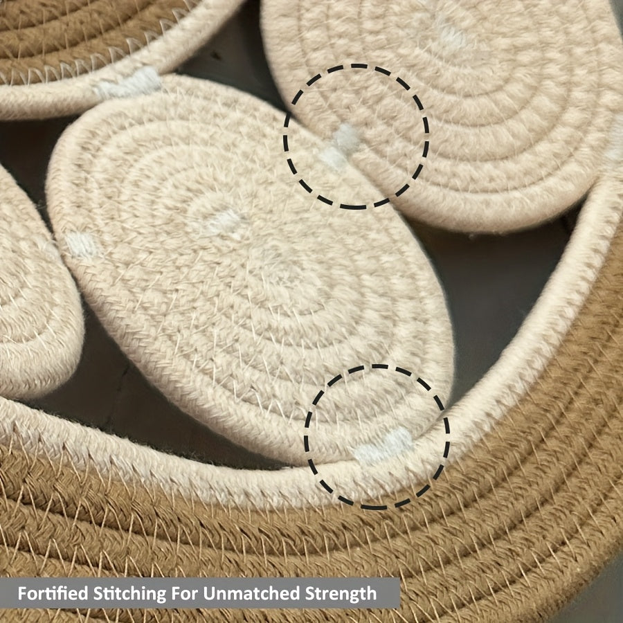 Tapis de bain demi-lune bicolore en lin tressé, fait main