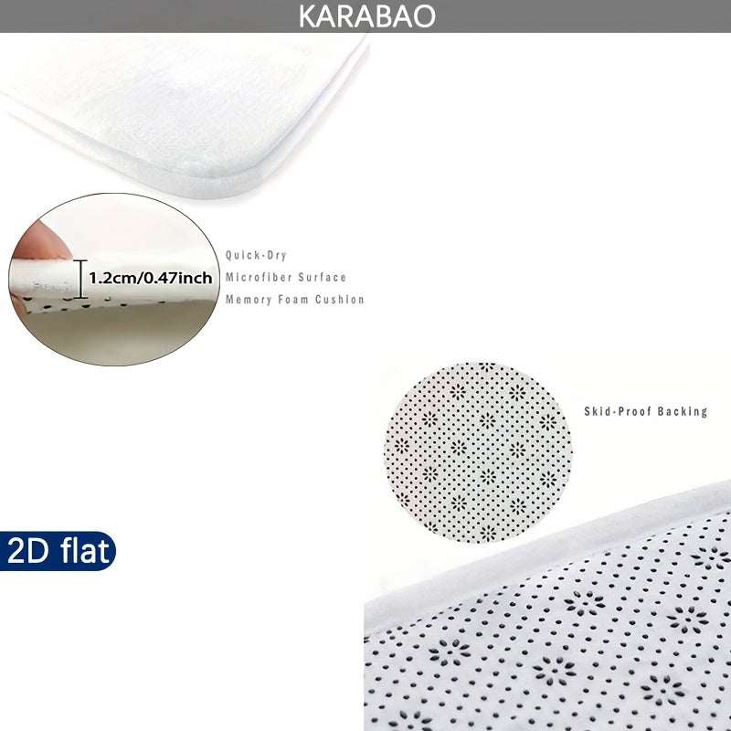 Tapis rond en polyester — Pour la salle de bain, pour la cuisine et tricoté, visuel produit