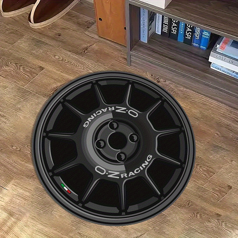 Tapis rond en polyester — Pour la pièce à vivre, mise en situation