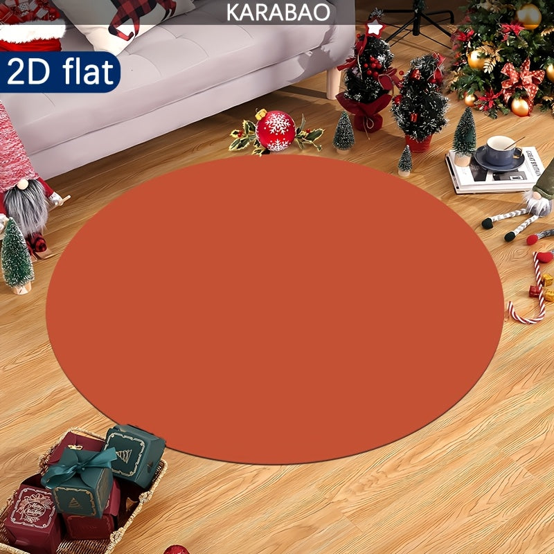 Tapis rond en polyester — Pour la salle de bain, pour la cuisine et tricoté, forme ronde