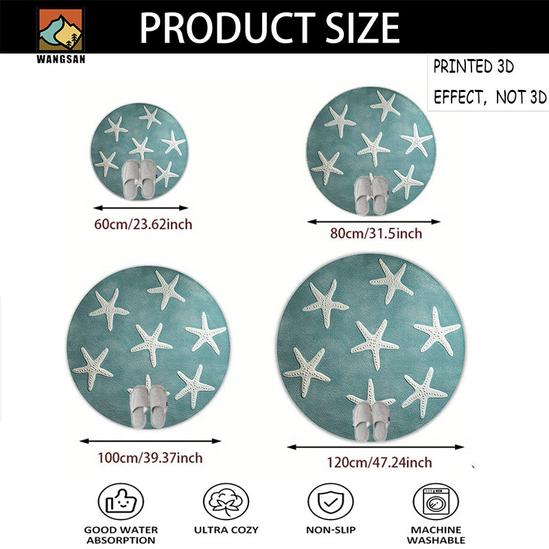 Tapis de bain rond en polyester — Dessous antidérapant Image