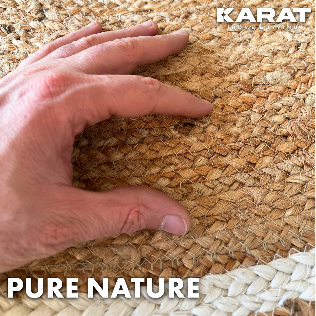 Tapis rond en jute — Pour la cuisine, autre angle