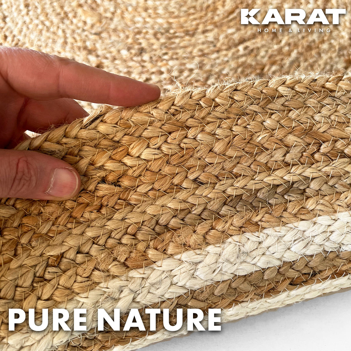 Tapis rond en jute — Pour la cuisine, vue d'ensemble
