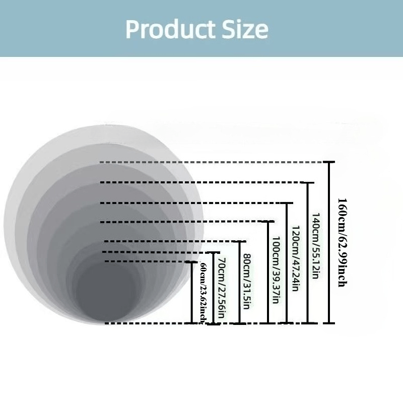 Tapis rond en polyester — Toucher cachemire, visuel produit