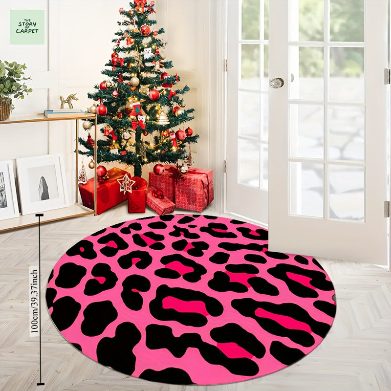 Tapis rond en polyester — Motif à pois, forme ronde