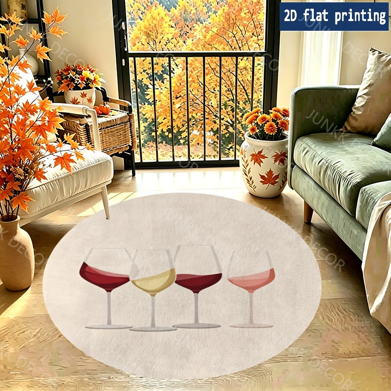 Tapis rond en polyester — Pour la salle de bain et pour la cuisine, forme ronde Image