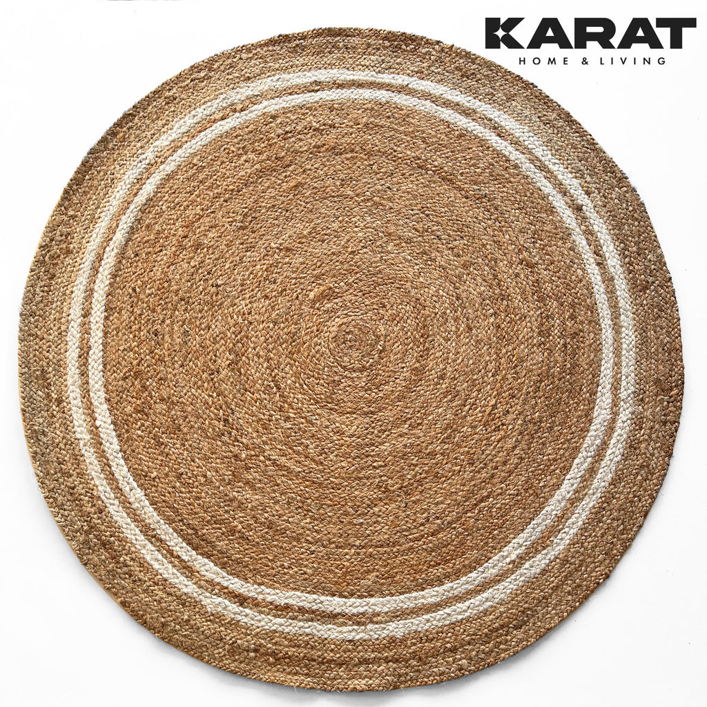 Tapis rond en jute — Pour la cuisine, gros plan