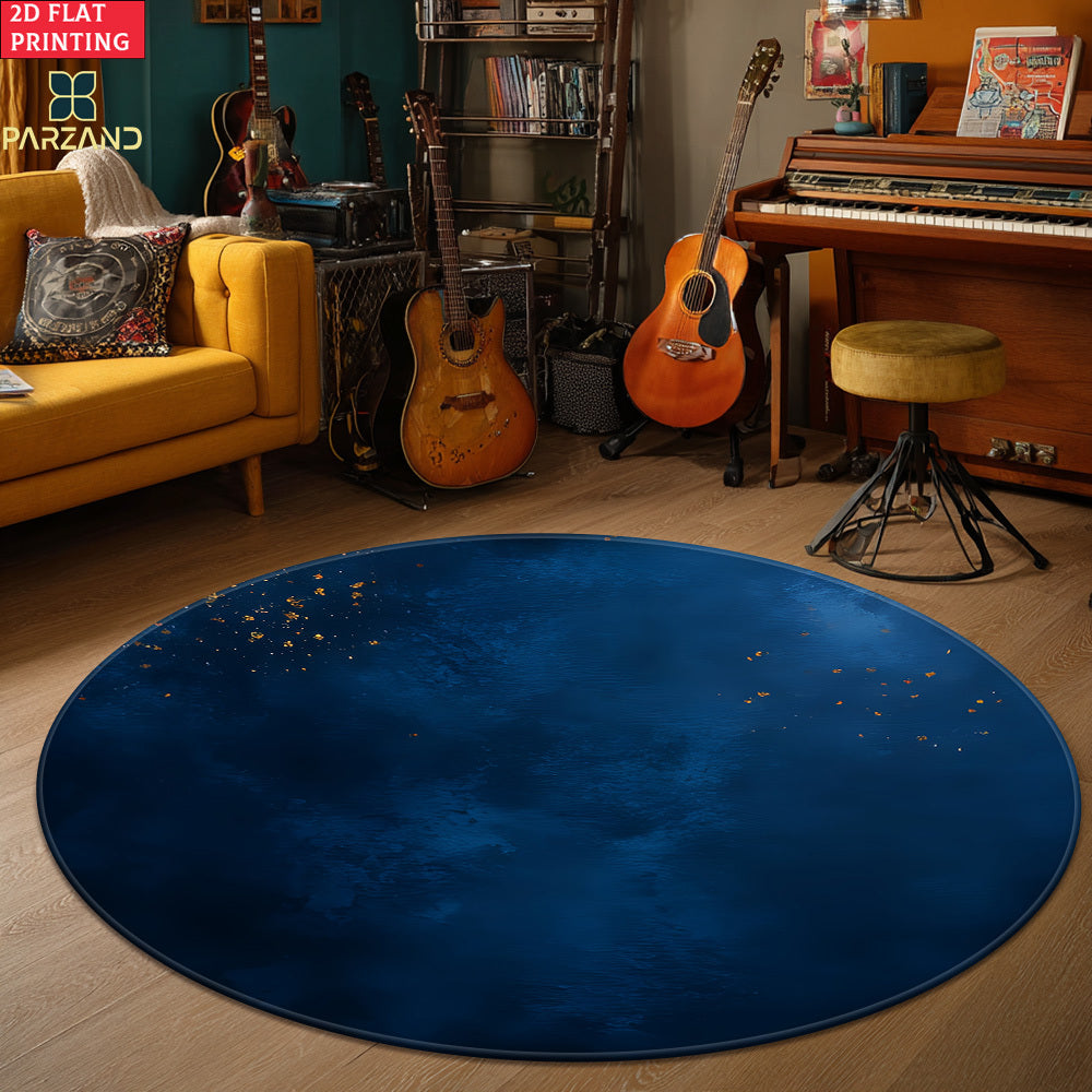 Tapis rond en polyester — Impression haute définition, vue de dos
