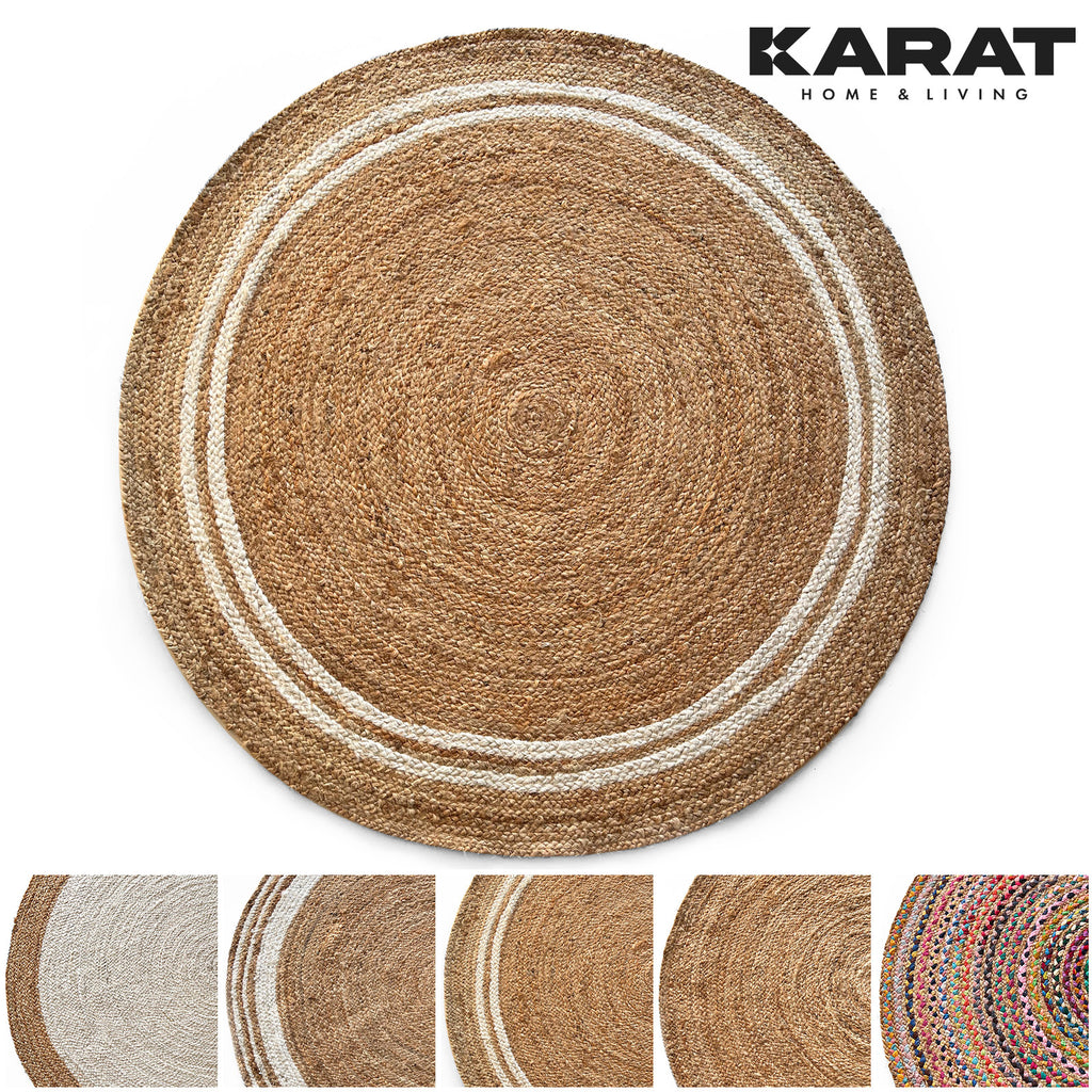 Tapis rond en jute — Pour la cuisine, détail de la finition