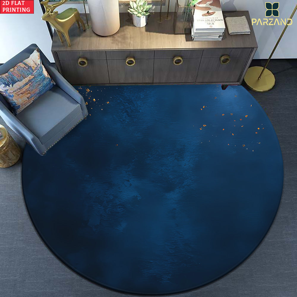 Tapis rond en polyester — Impression haute définition — détail de la matière : polyester