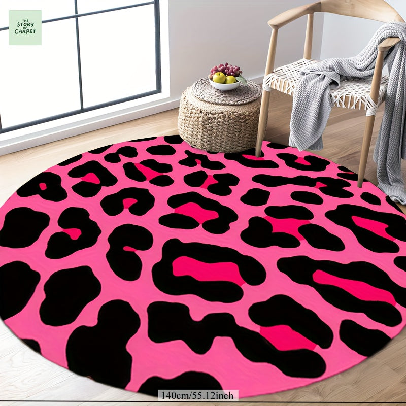 Tapis rond en polyester — Motif à pois