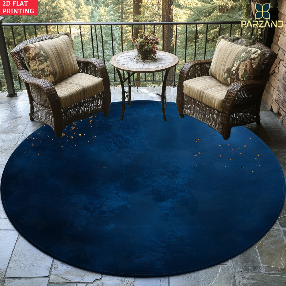 Tapis rond en polyester — Impression haute définition, mise en situation
