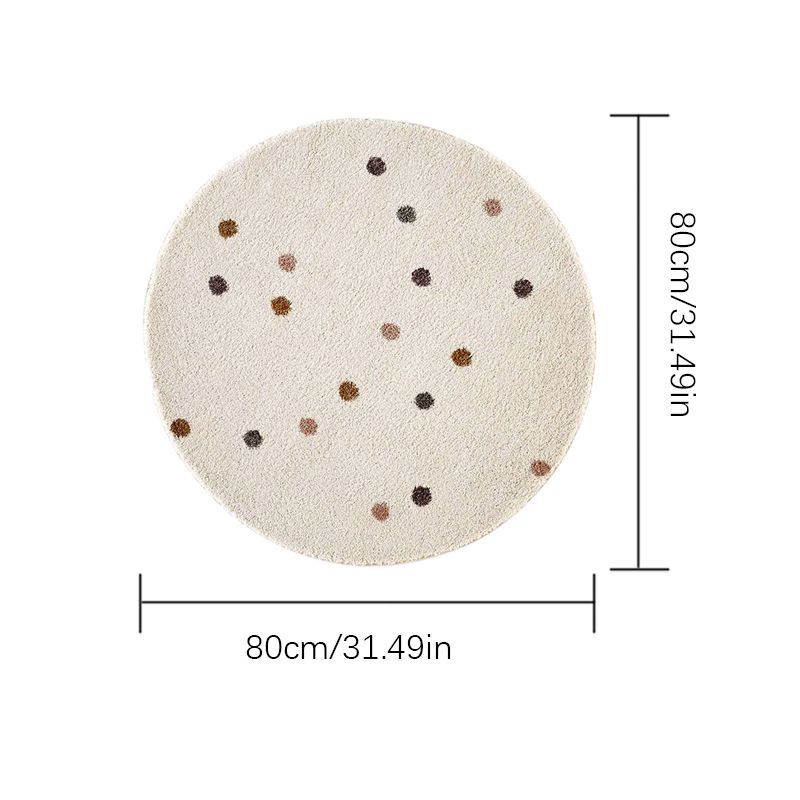 Tapis rond en polyester — Lavable en machine, dessous antidérapant et tricoté Image