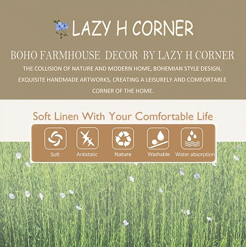 Tapis de bain demi-lune bicolore en lin tressé, fait main