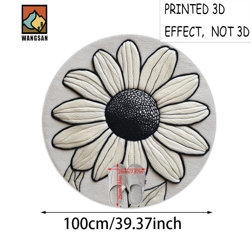 Tapis de bain rond en polyester — Flanelle douce, gros plan