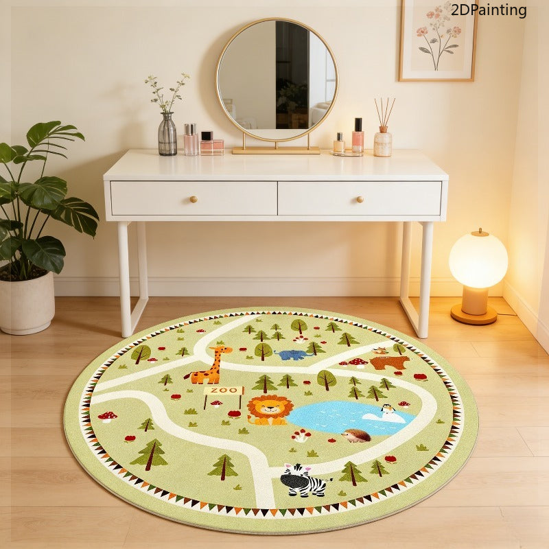 Tapis rond en polyester — Toucher cachemire, forme ronde Image