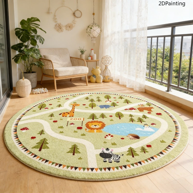 Tapis rond en polyester — Toucher cachemire Image