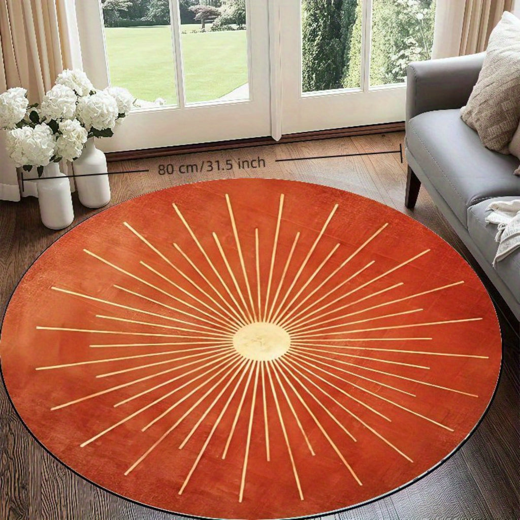 Tapis rond en polyester — Flanelle douce et pour l'entrée