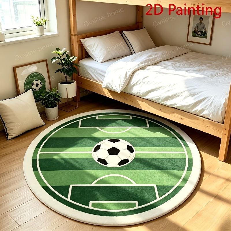 Tapis rond en polyester irrégulier — Velours dense