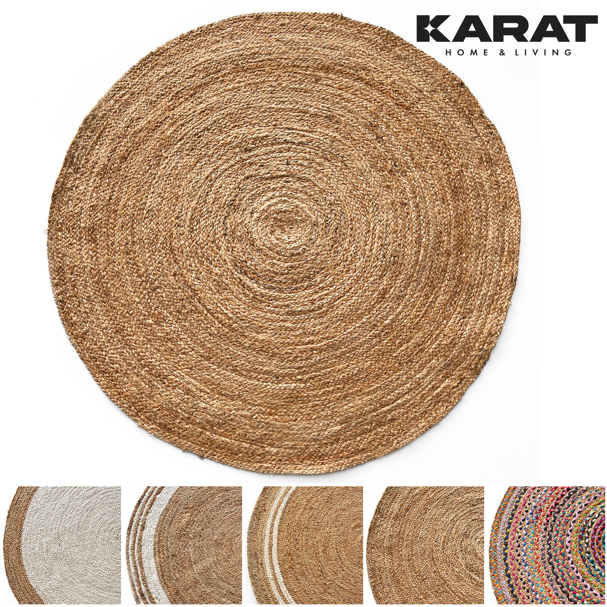 Tapis rond en jute — Pour la cuisine, forme ronde