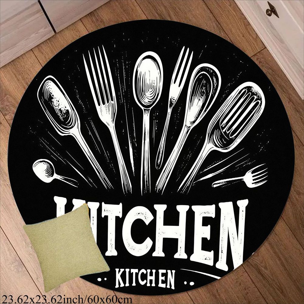 Tapis rond en polyester — Pour la cuisine