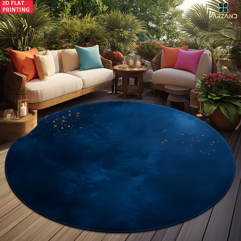 Tapis rond en polyester — Impression haute définition, détail de la finition