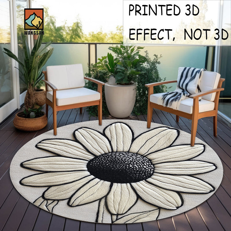 Tapis de bain rond en polyester — Flanelle douce