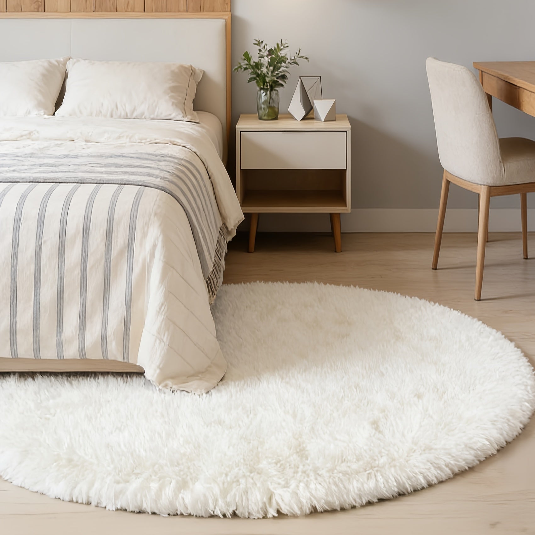 180*180CM/70.87*70.87in / Tapis rond à poils longs Image