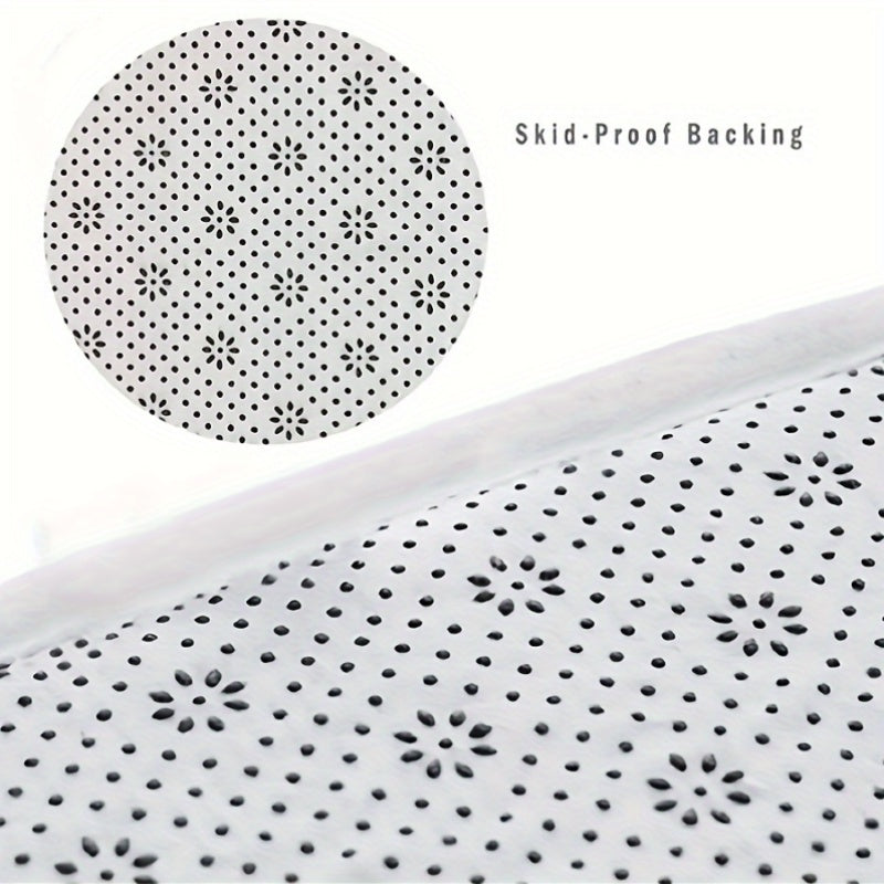 Petit tapis rond crème à fines vagues beiges, Ø 60 cm unique