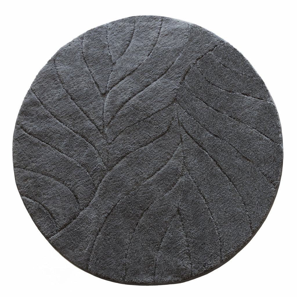 Tapis de bain rond à feuille sculptée, Ø 120 cm, dos TPE