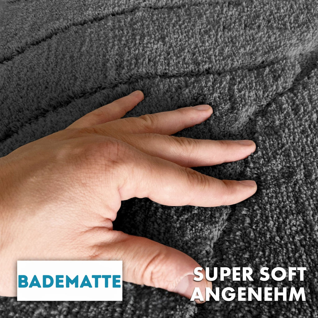 Tapis de bain rond à feuille sculptée, Ø 120 cm, dos TPE