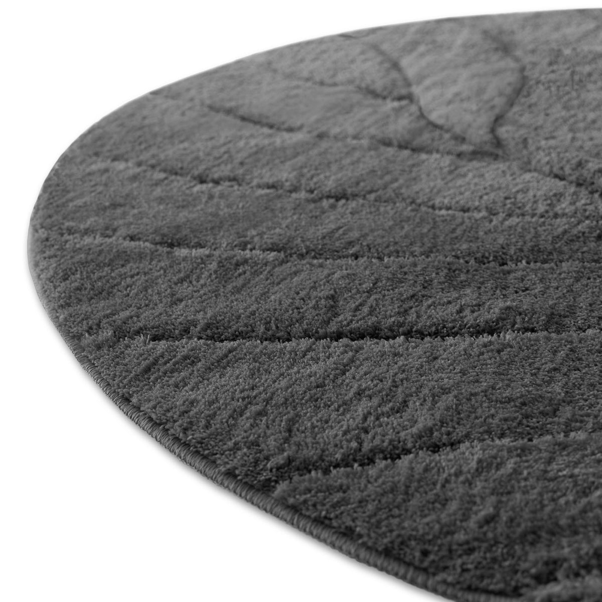 Tapis de bain rond à feuille sculptée, Ø 120 cm, dos TPE