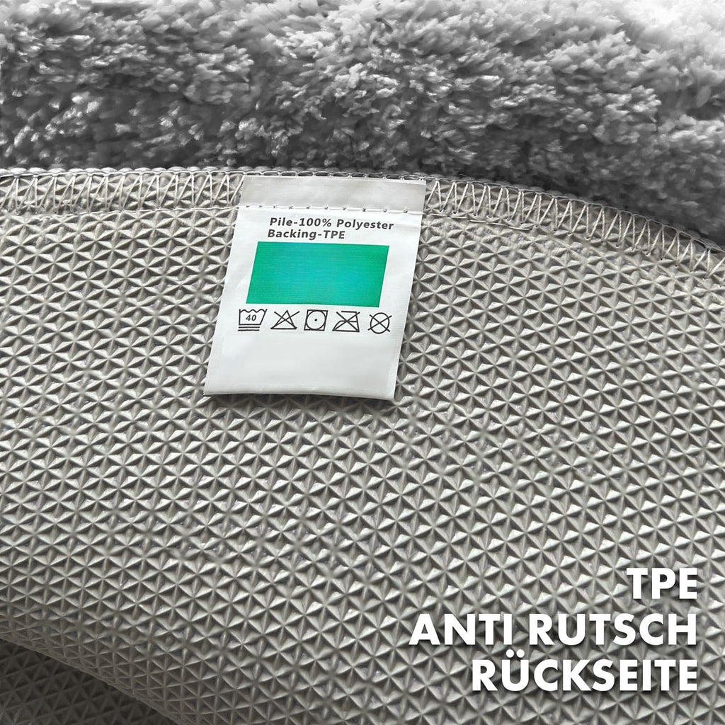 Tapis de bain rond à feuille sculptée, Ø 120 cm, dos TPE
