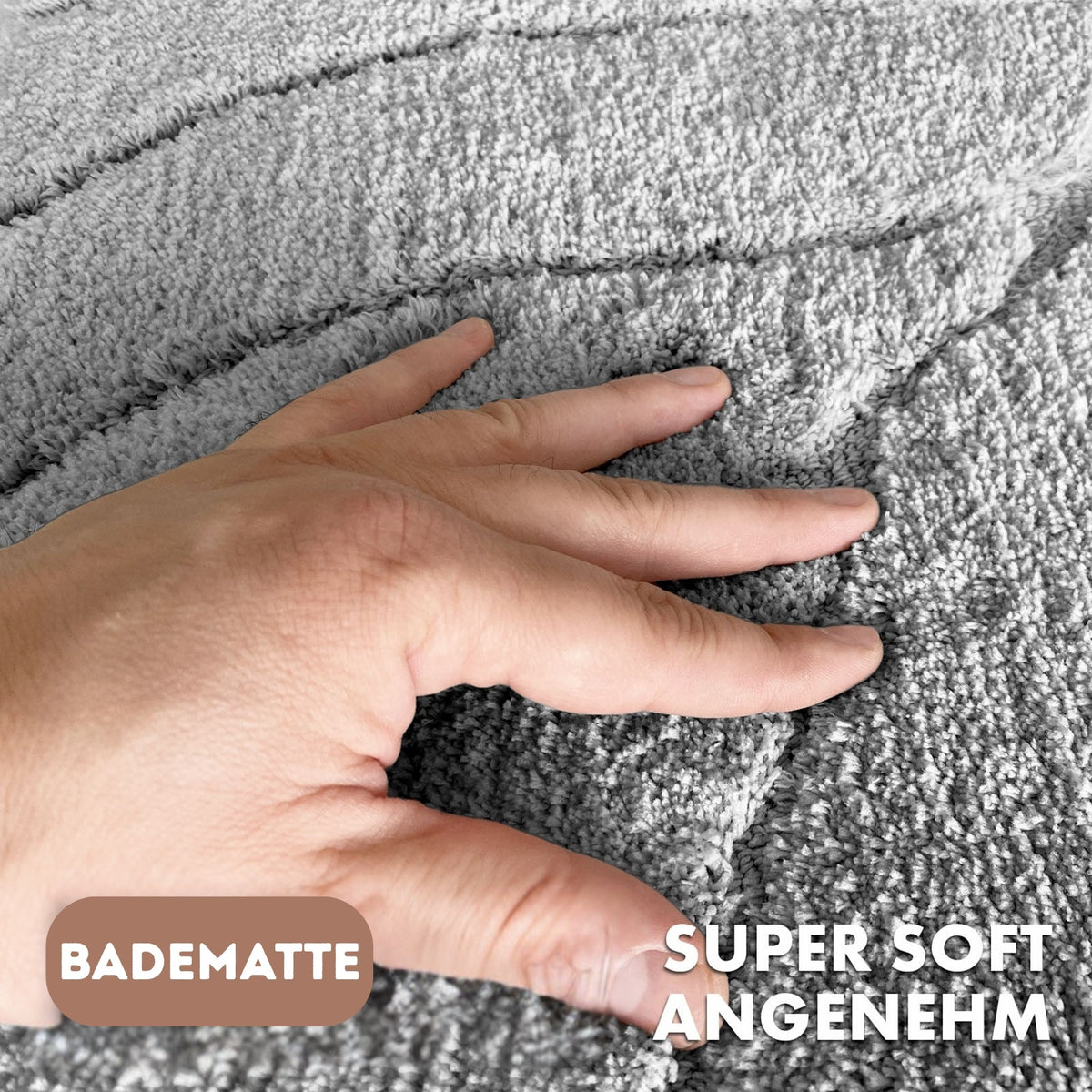 Tapis de bain rond à feuille sculptée, Ø 120 cm, dos TPE