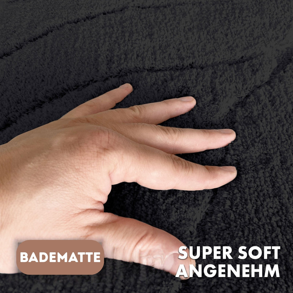 Tapis de bain rond à feuille sculptée, Ø 120 cm, dos TPE