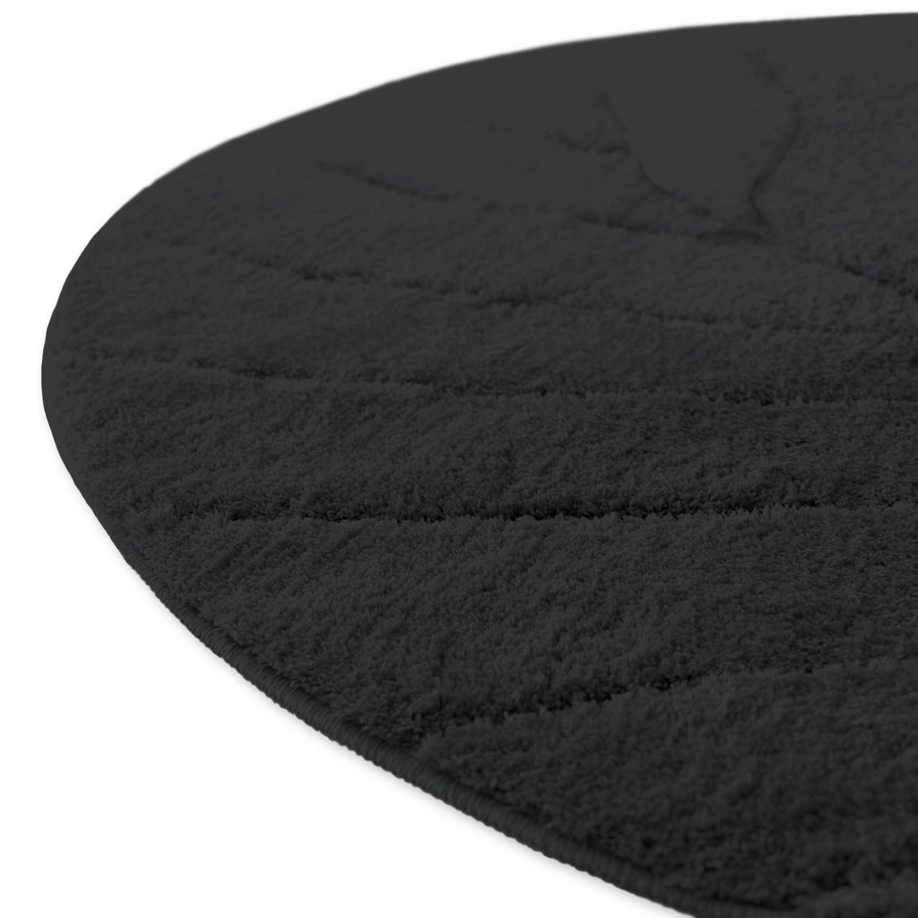 Tapis de bain rond à feuille sculptée, Ø 120 cm, dos TPE