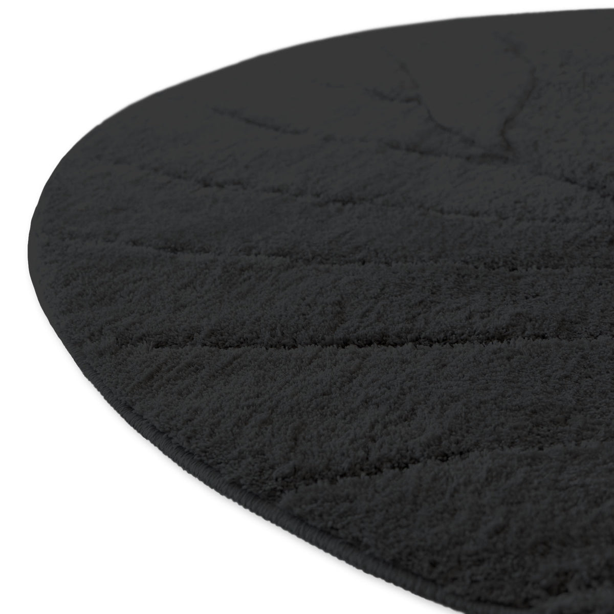 Tapis de bain rond à feuille sculptée, Ø 120 cm, dos TPE