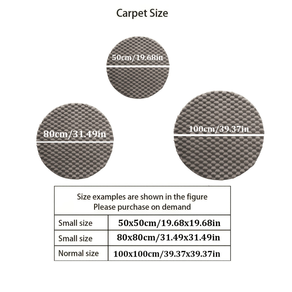 Tapis de bain rond noir mat à relief nuage, deux formats