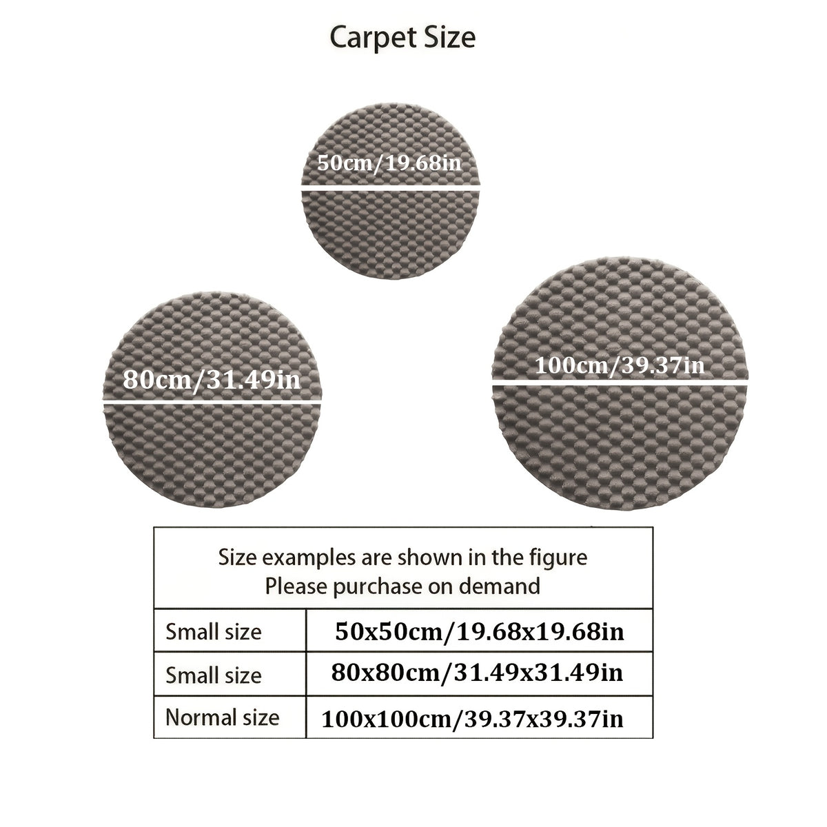 Tapis de bain rond noir mat à relief nuage, deux formats