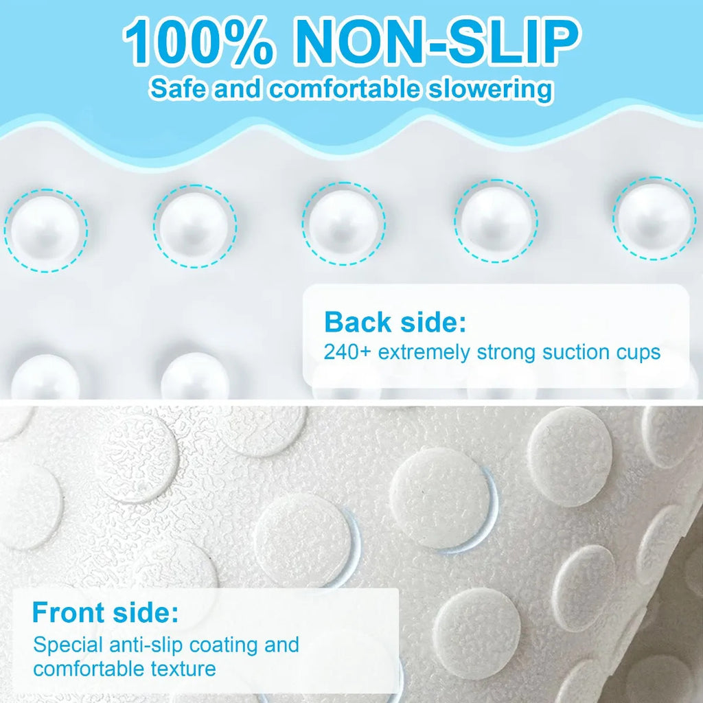 Tapis de douche rond alvéolé à empreintes de pieds, Ø 65 cm