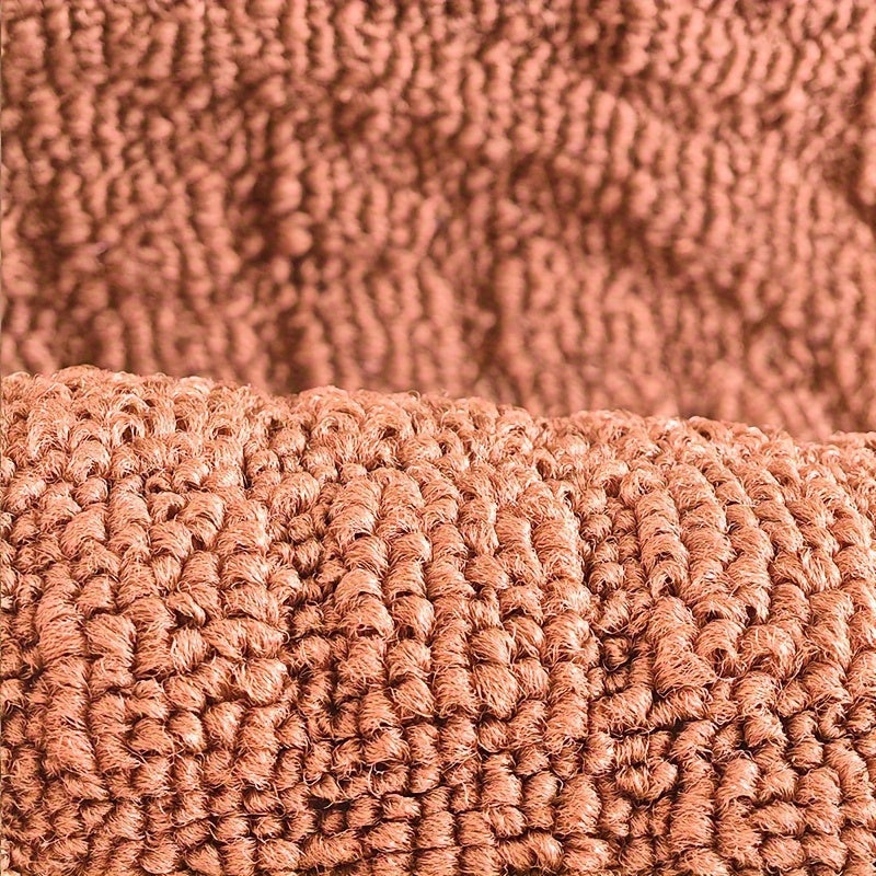 Tapis d'entrée demi-cercle bouclé à rinceaux, six coloris
