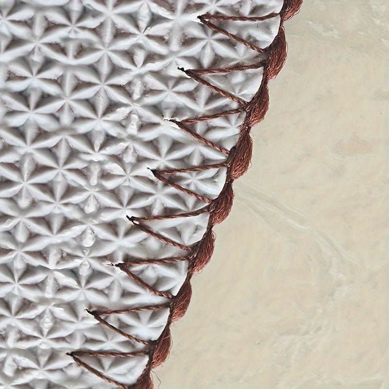 Tapis d'entrée demi-cercle bouclé à rinceaux, six coloris
