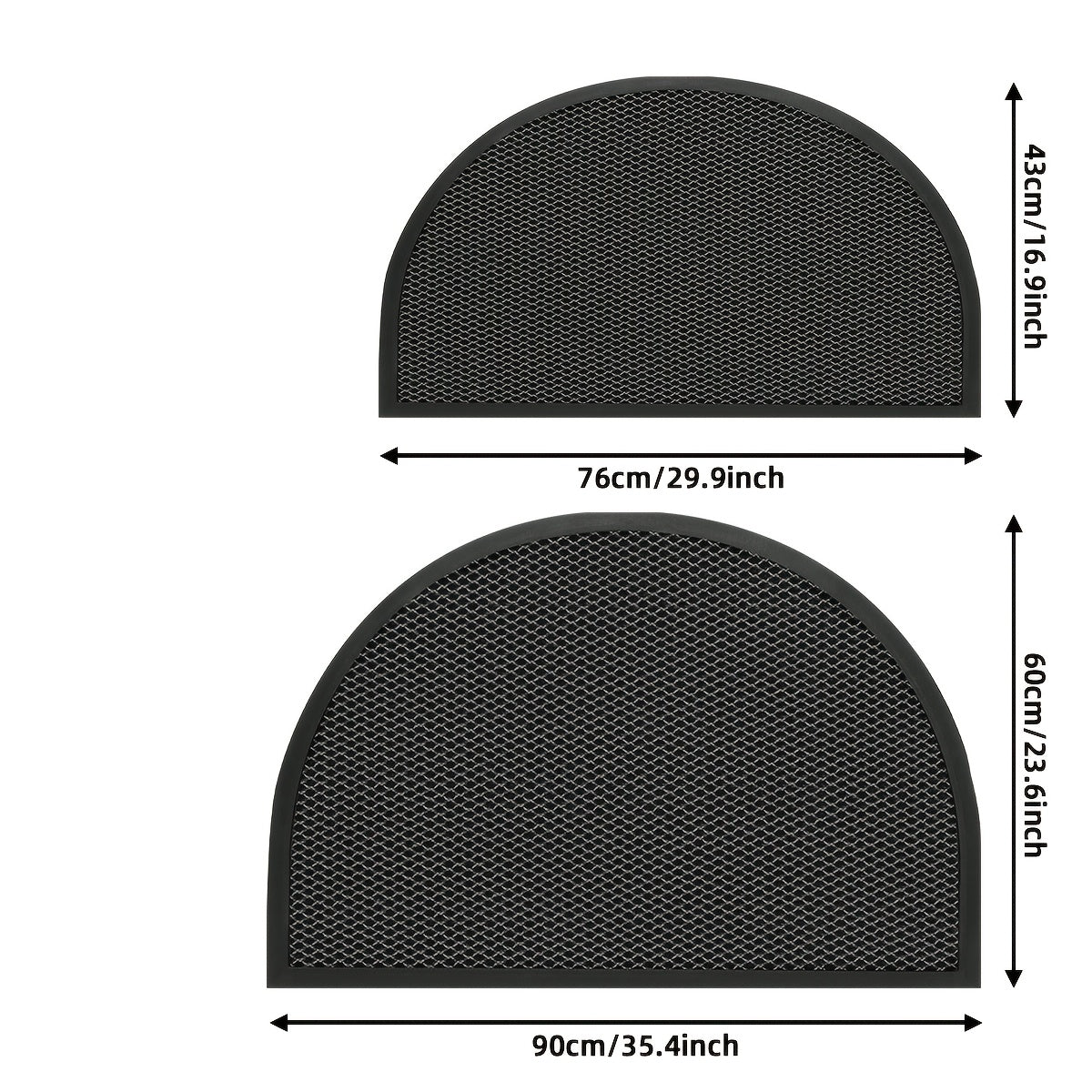 Tapis de porte demi-cercle noir en maille élastique TPE