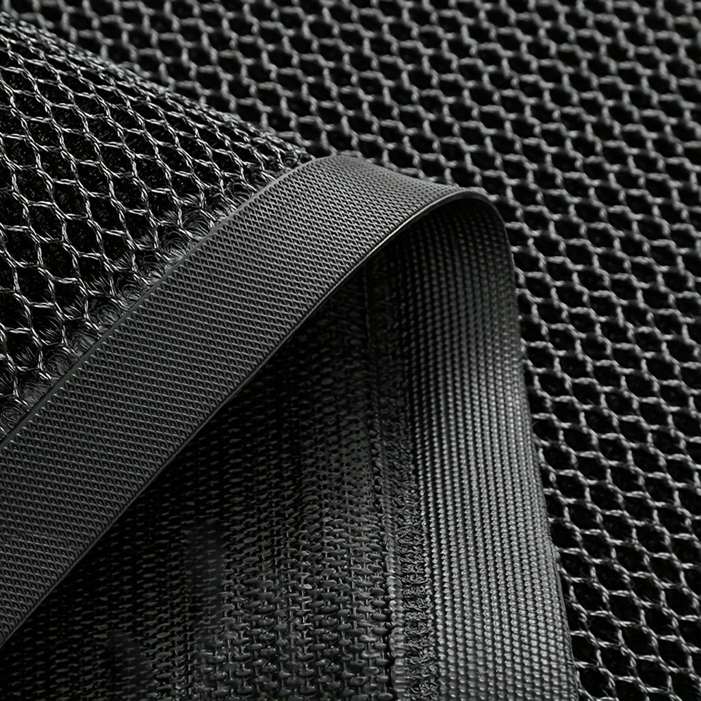 Tapis de porte demi-cercle noir en maille élastique TPE