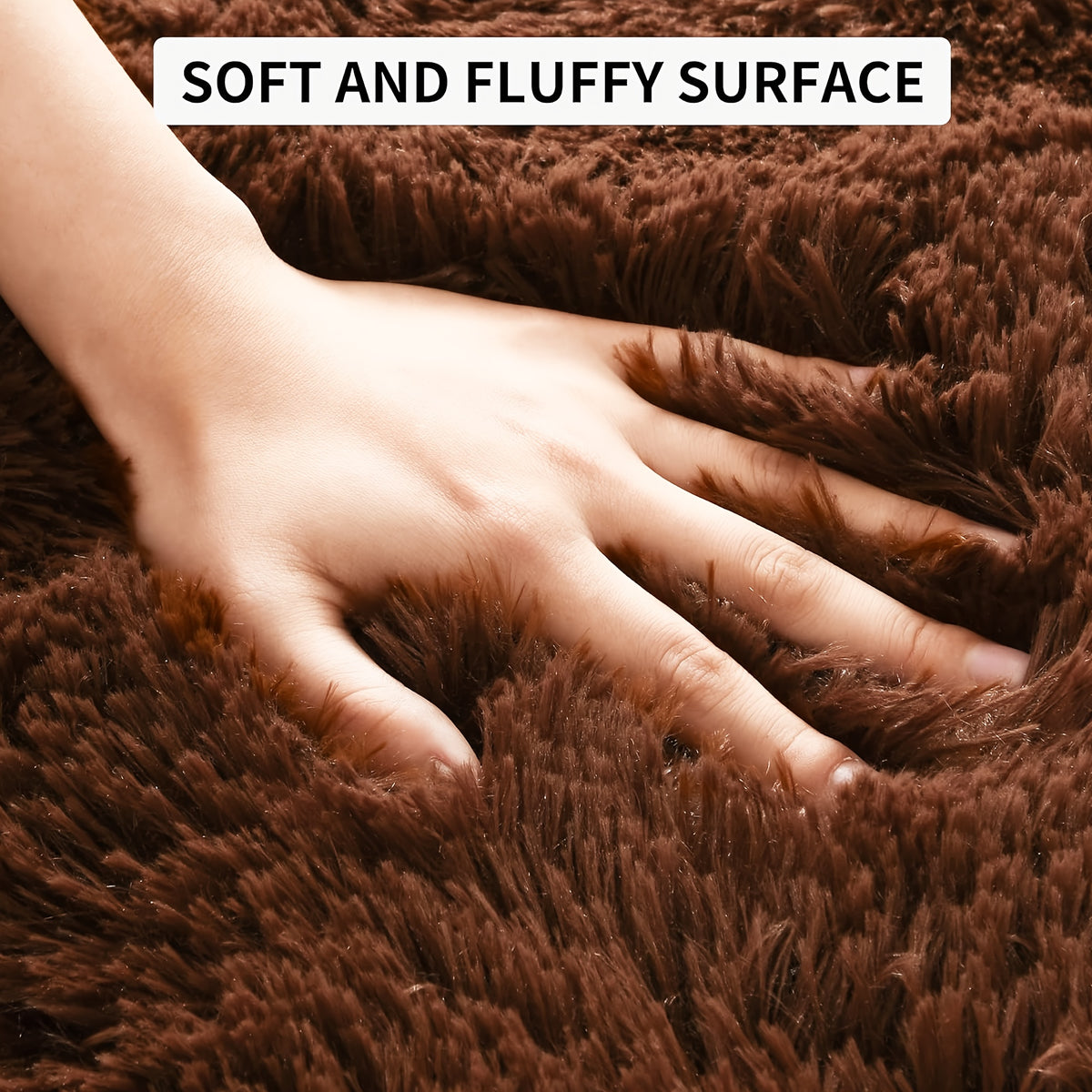 Tapis rond de 80 cm en peluche épaisse, six coloris unis