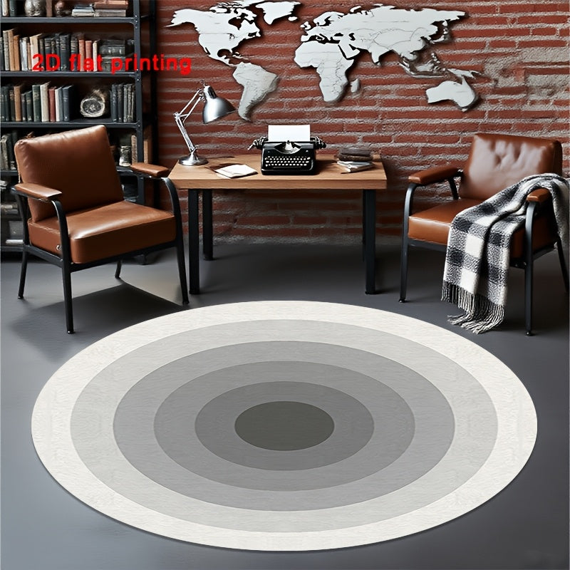 Tapis rond à cercles concentriques gris dégradés, Ø 60 à 120